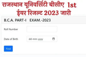 Rajasthan University BCA 1st Year Result 2023